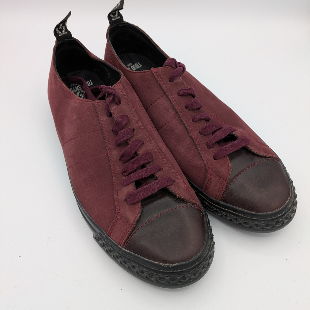 Men's Burgundy Leather Sneakers